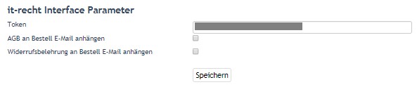 Ansicht API-Token f&uuml;r die Daten&uuml;bertragung aus dem Mandantenportal der IT-Recht Kanzlei