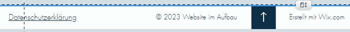 Ansicht der Wix-Fu&szlig;zeile nach Hinzuf&uuml;gen des Textelements Datenschutzerkl&auml;rung