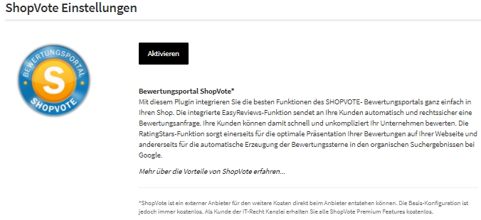 Der azoo Einrichtungsassistent f&uuml;r Shopvote Kundenbewertungen