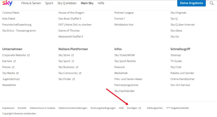 Sky K&uuml;ndigungsbutton 2