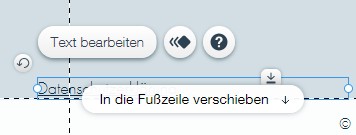 Textelement Richtung Fu&szlig;zeile verschieben