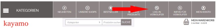 zum Kayamo Login f&uuml;r Verk&auml;ufer